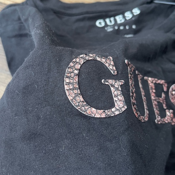 GUESS Y2K Black Tee with Pink Logo - Picture 3 of 4